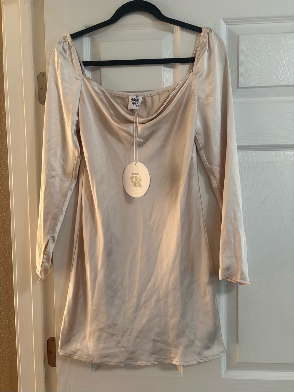 NEW Princess Polly star power mini dress long sleeve champagne NWT cocktail 4
